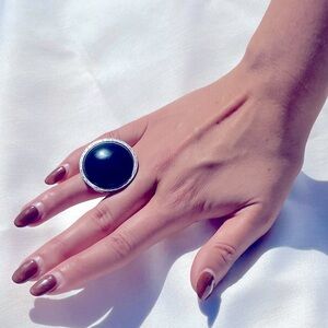 Black and Silver Statement Ring